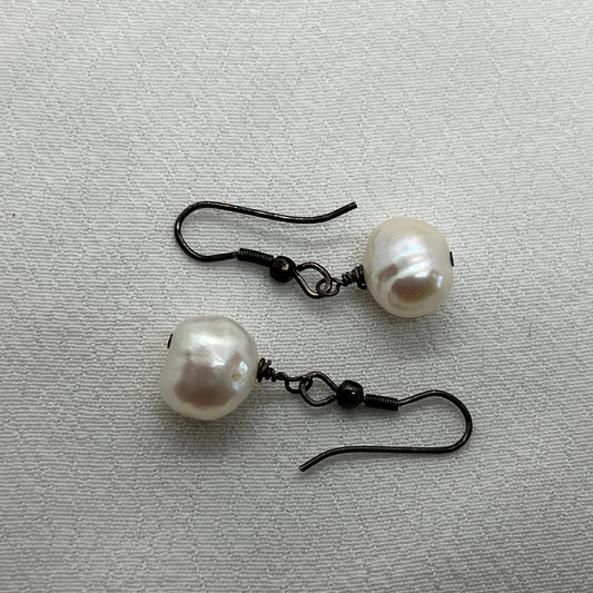 Ferskvandsperle øreringe