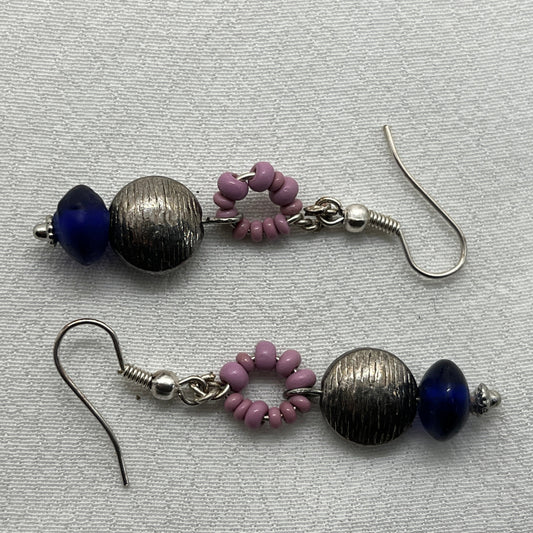 Sølv øreringe med vedhæng