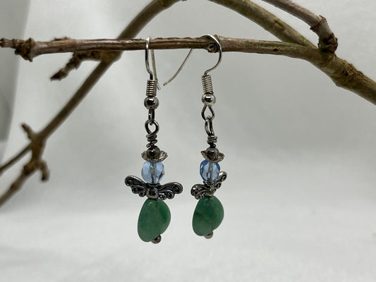 Ørering i sølv med lille engel