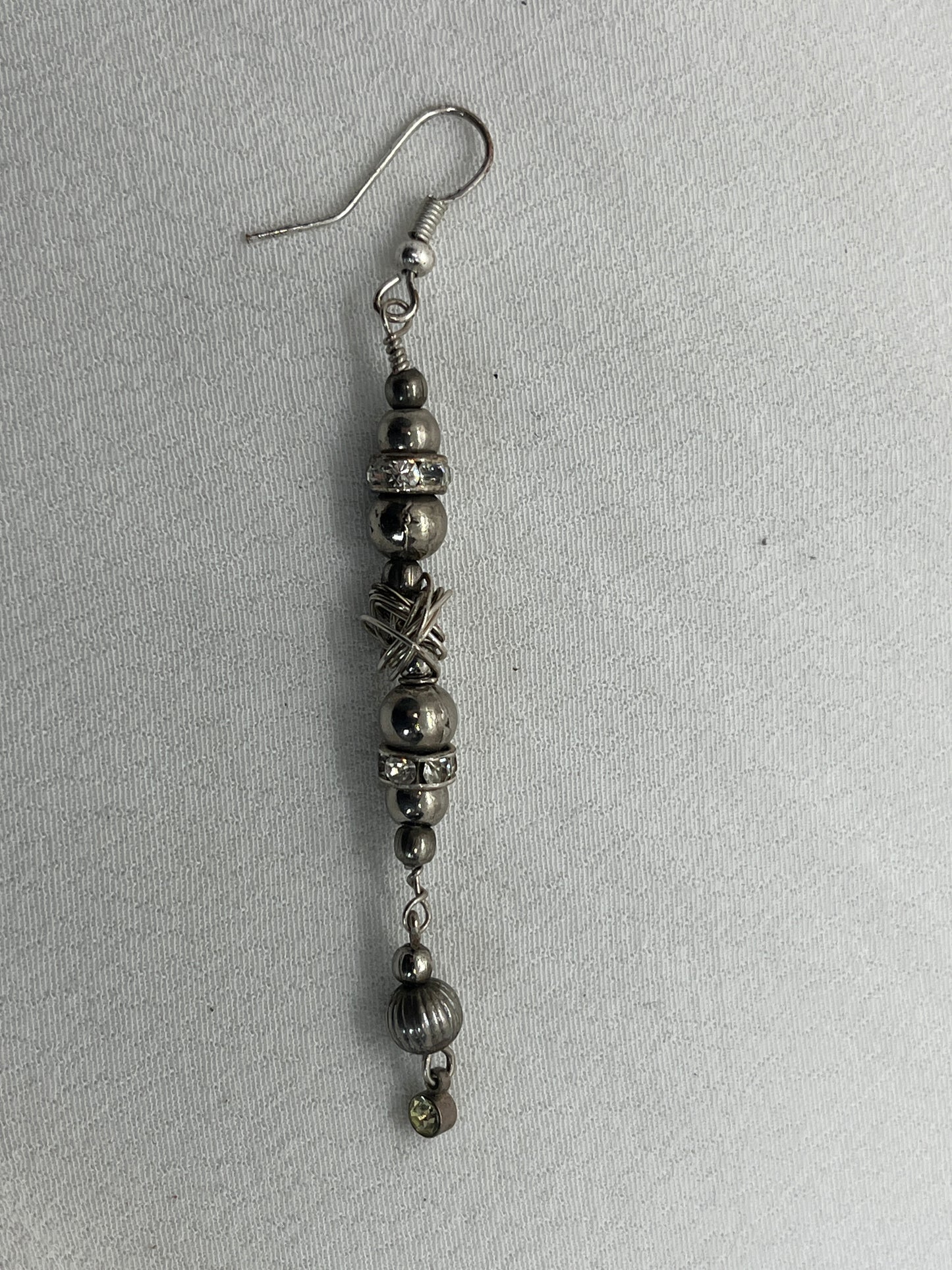 Lang single sølv ørering