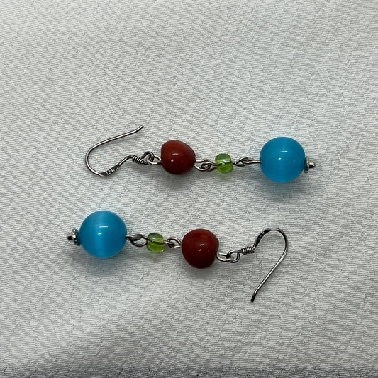 Sølv øreringe med Cateye