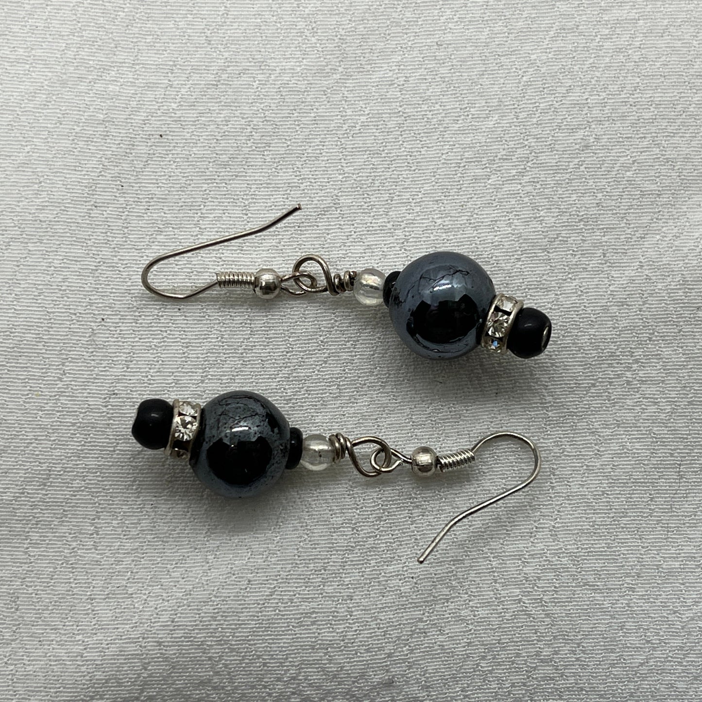 Sølv ørering med Hæmatit