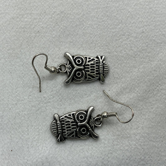 Sølv øreringe med Ugle