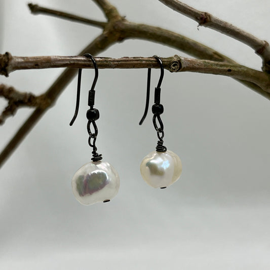 Ferskvandsperle øreringe