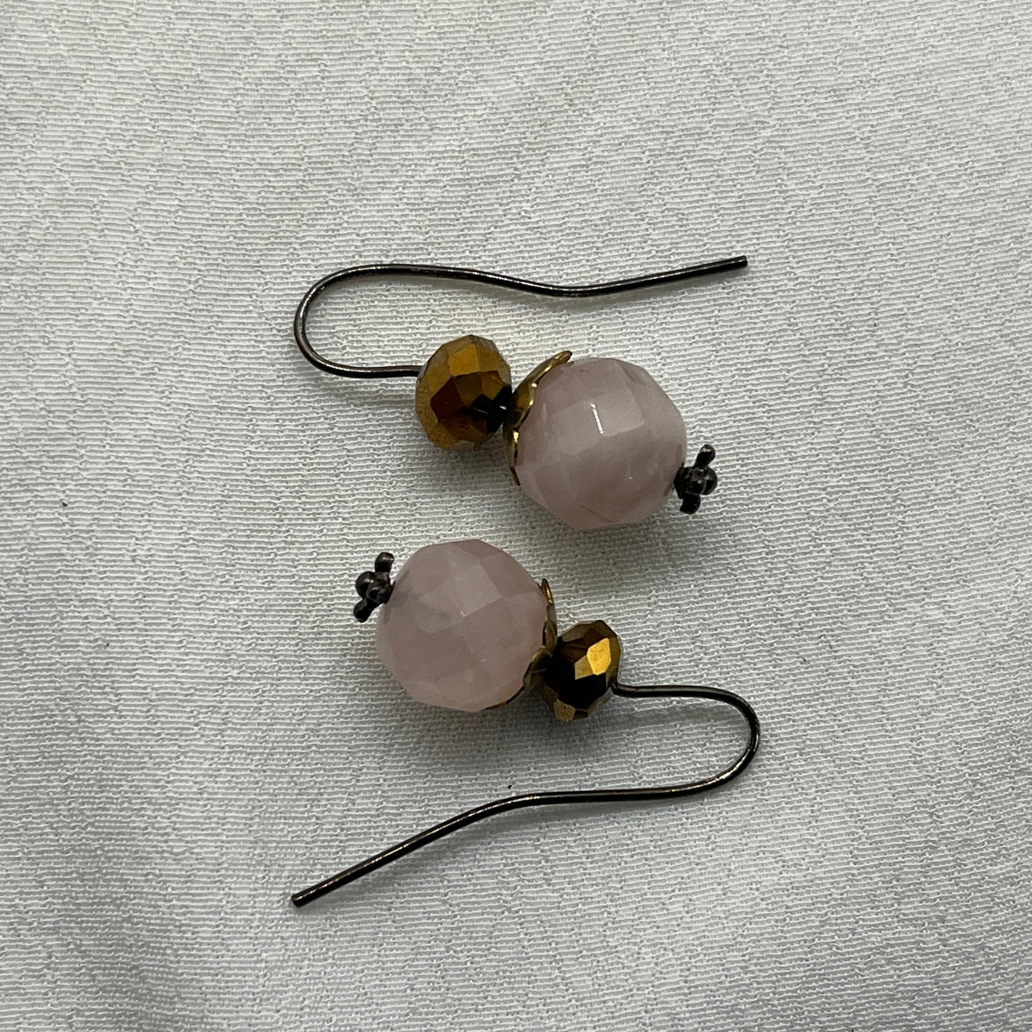 Øreringe med facetteret Rosenkvarts
