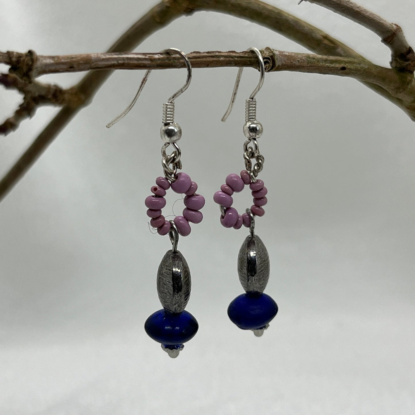 Sølv øreringe med vedhæng