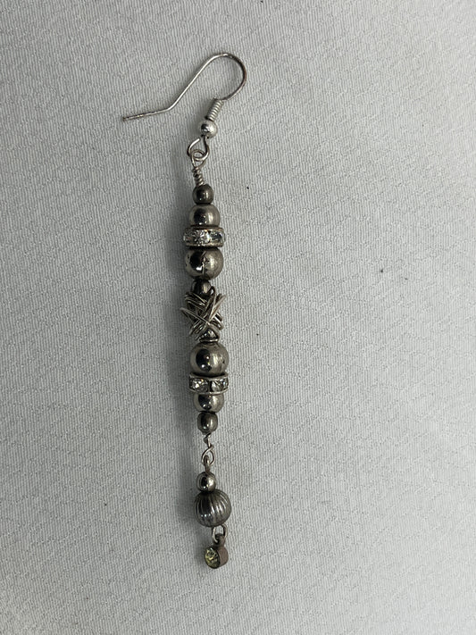 Lang single sølv ørering