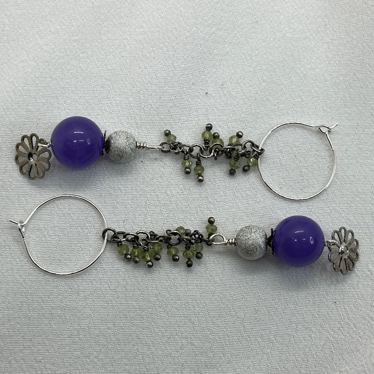 Hoops i sølv med Ametyst