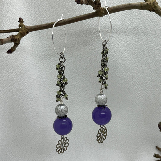 Hoops i sølv med Ametyst