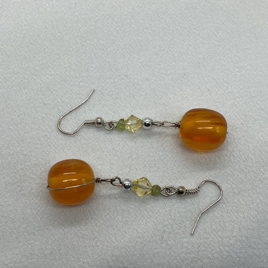 Sølv øreringe med Resin perler