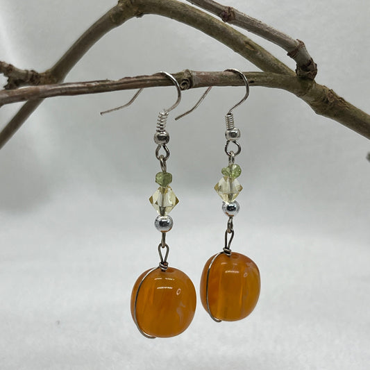 Sølv øreringe med Resin perler