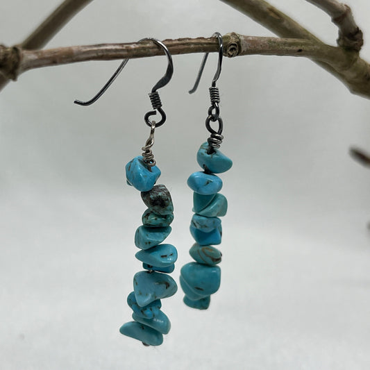 Sølv øreringe med Turkiser