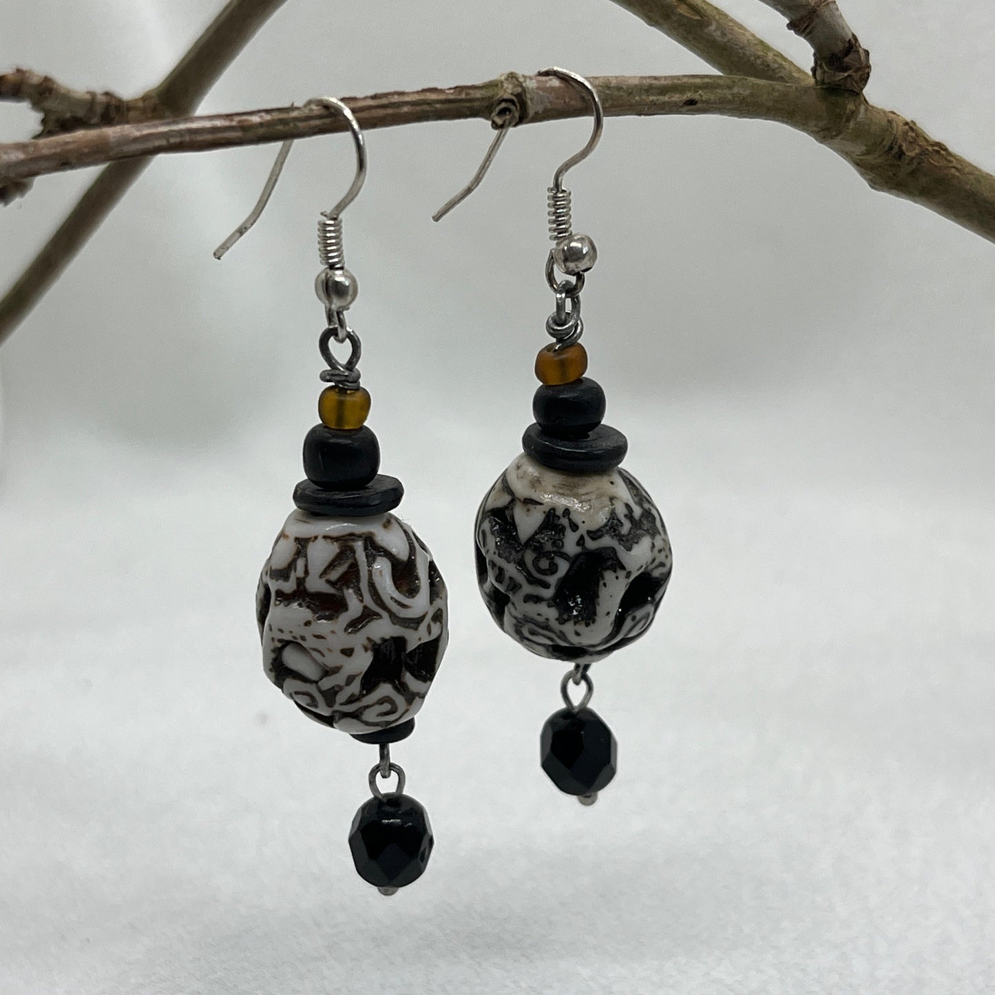 Sølv øreringe med Arabesk perle