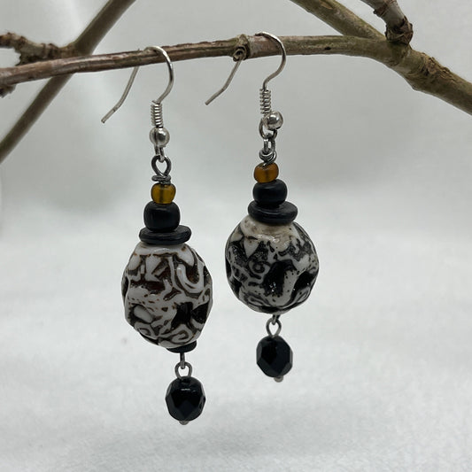 Sølv øreringe med Arabesk perle