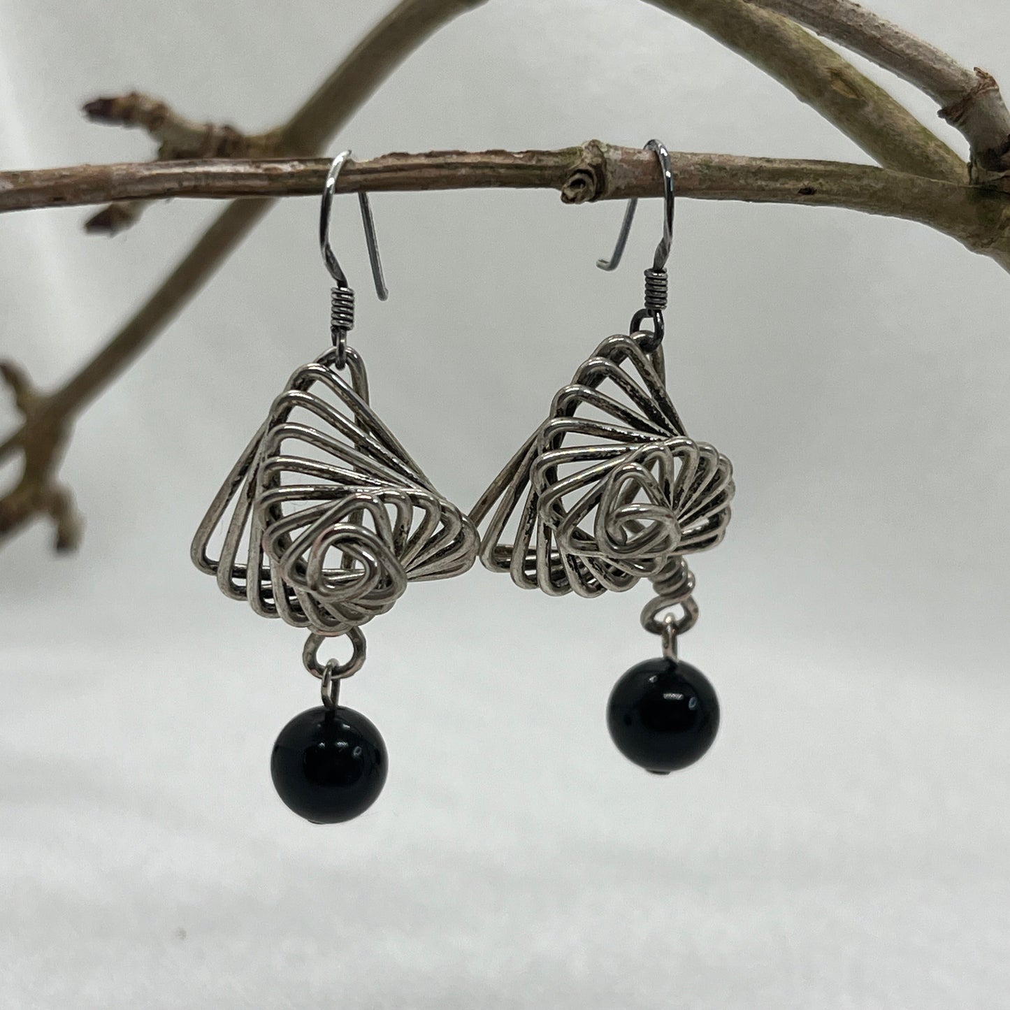 Sølv øreringe med spiraler