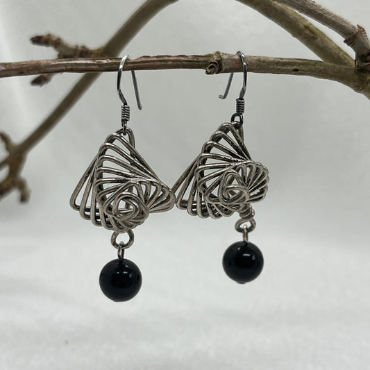 Sølv øreringe med spiraler