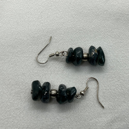 Sølv øreringe med mos-Agater