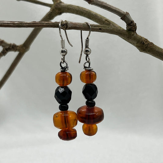 Sølv øreringe med resinperler