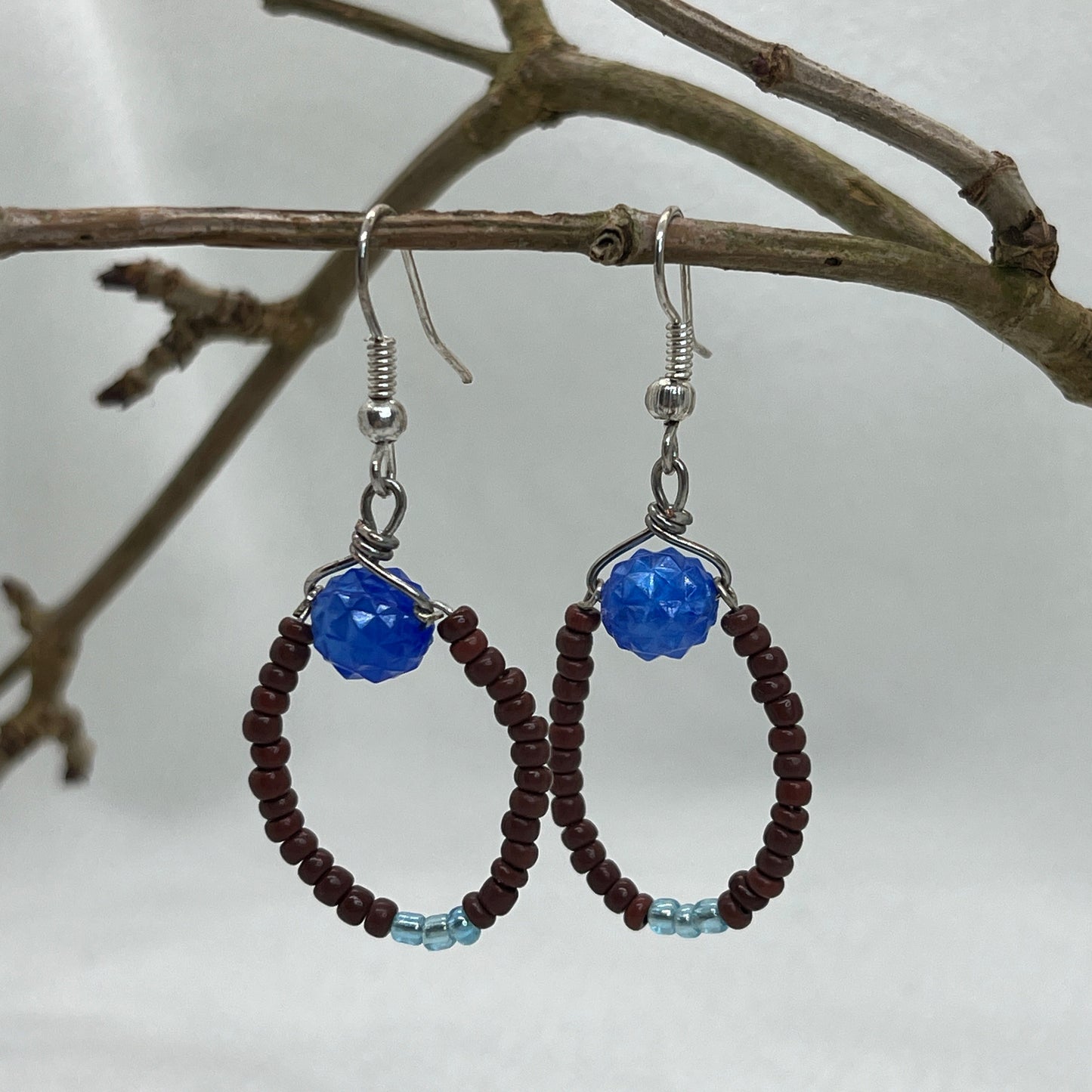 Sølv øreringe med seedbeads