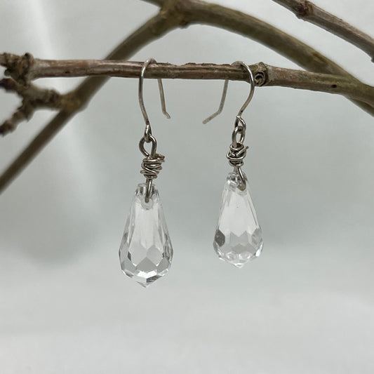 Sølv ørering med prisme