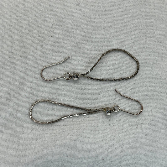 Sølv ørering med kæde og bling