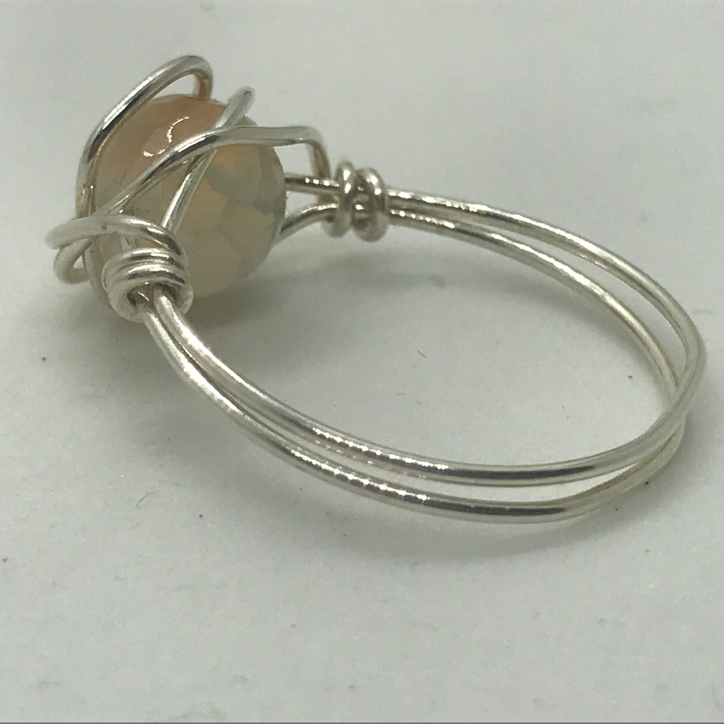 Sølvring med lys orange Agat