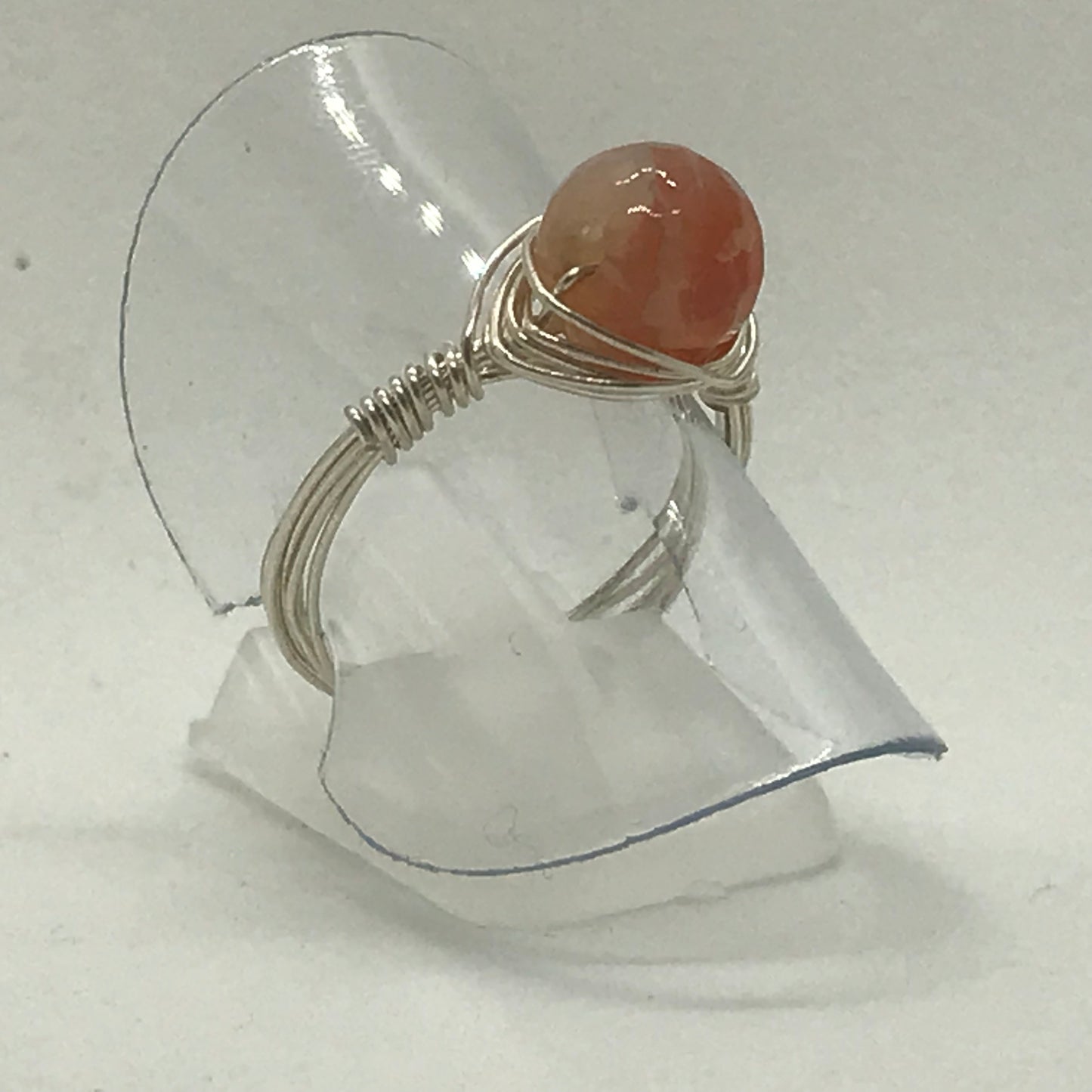 Sølvring med orange Agat
